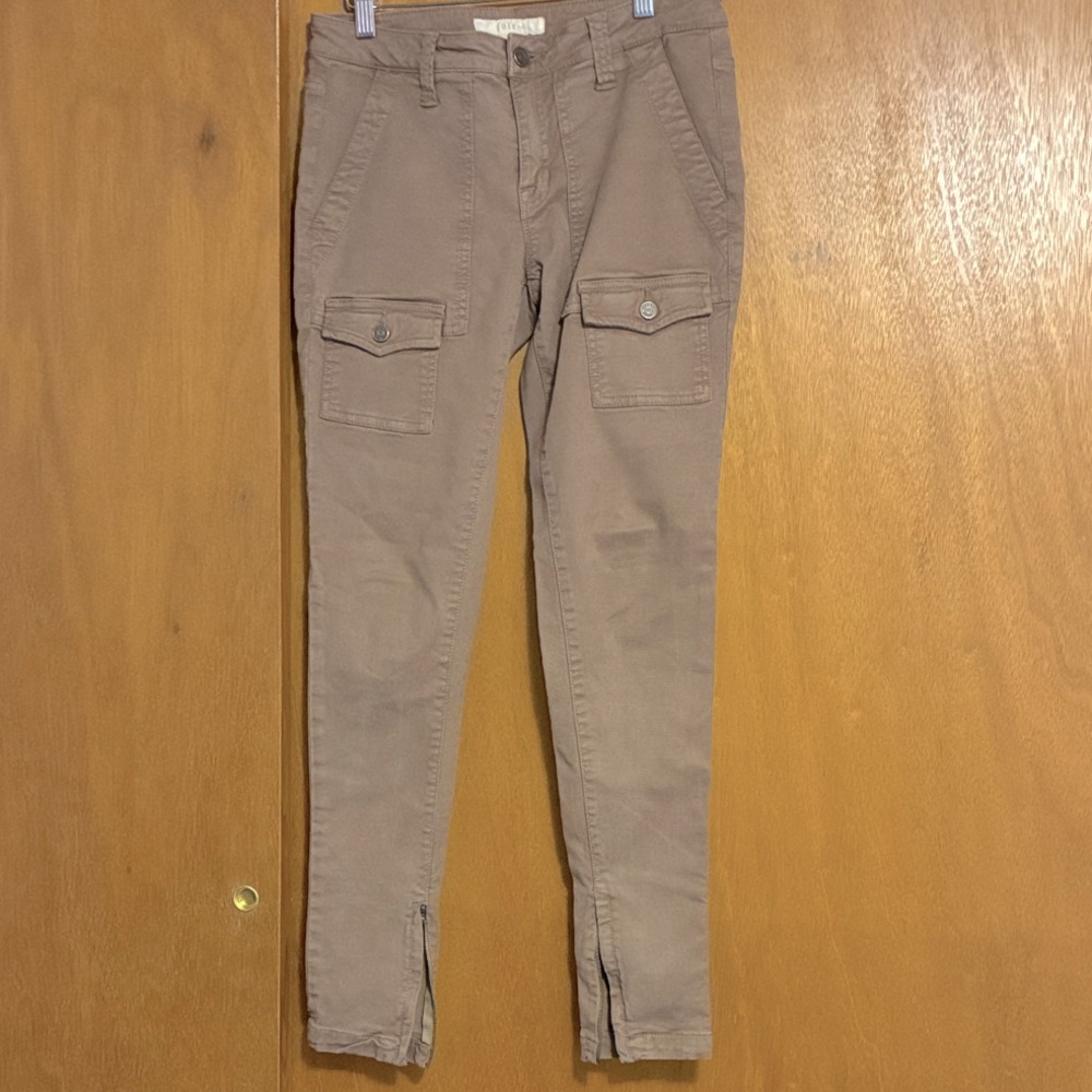 Joie Brown Skinny Jeans with Ankle Zip Size 27